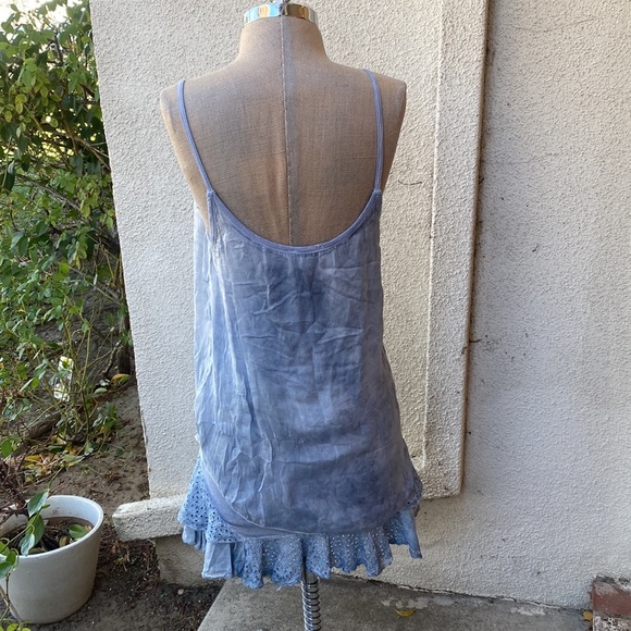 Made In Italy 100% silk stunning layered spaghetti strap mini dress - Picture 10 of 16